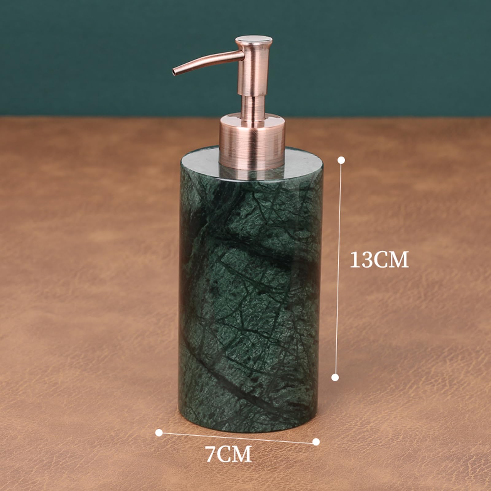 Distributeur de savon à main et vaisselle en marbre vert avec plateau, bouteilles d'aromathérapie, boîtes à dentifrice, distributeur de savon de cuisine, distributeur de liquide vaisselle avec pompe