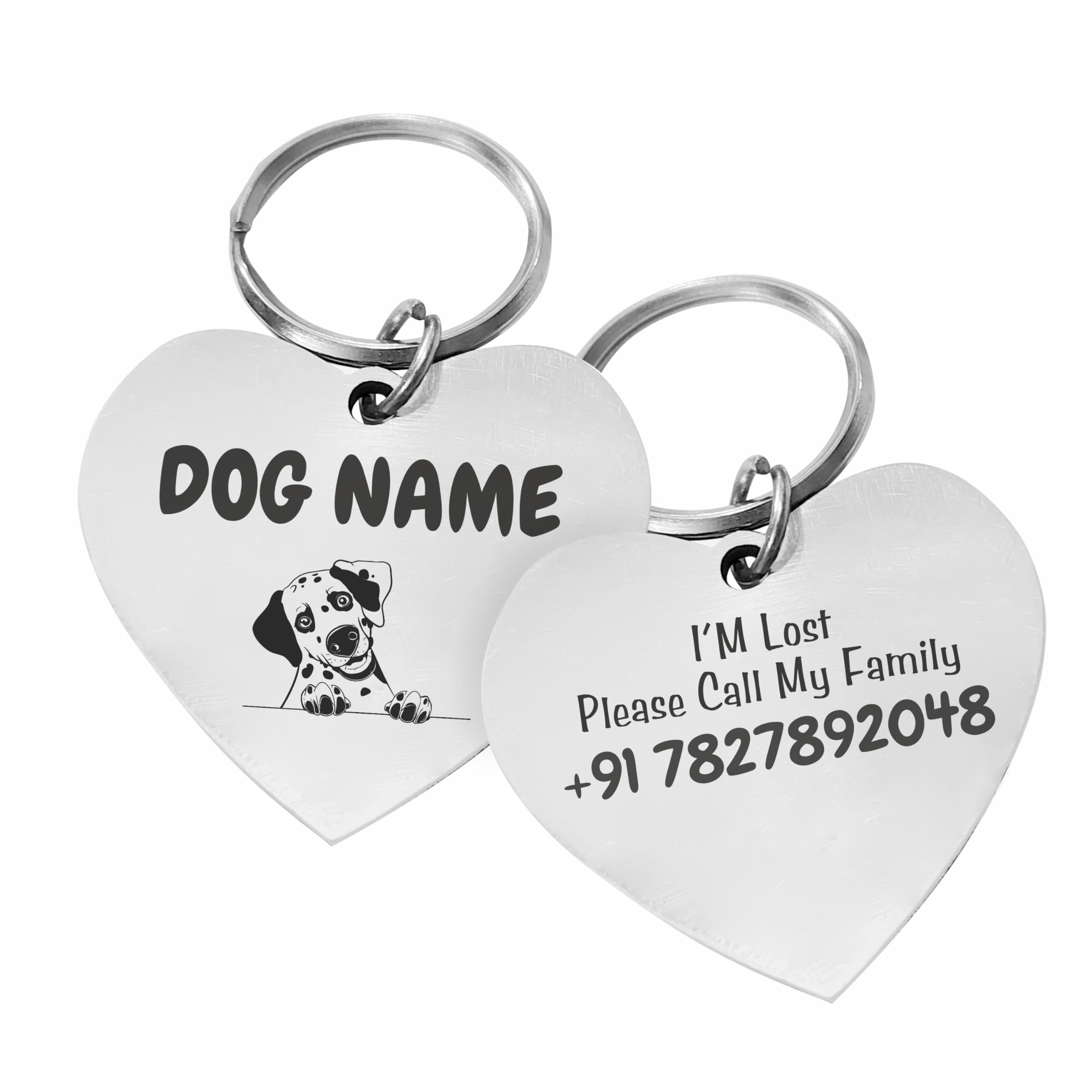 PRINTHUA Handmade Customized Pet ID Tag Personalize Black Engraved Name Collar Tag with Breed face for Your Loving Pet Dog, Cat, Puppy Classic Bone Shape (50x32 MM Large) (Heart) (B0D57Z36JL) Amazon Price History, Amazon Price Tracker