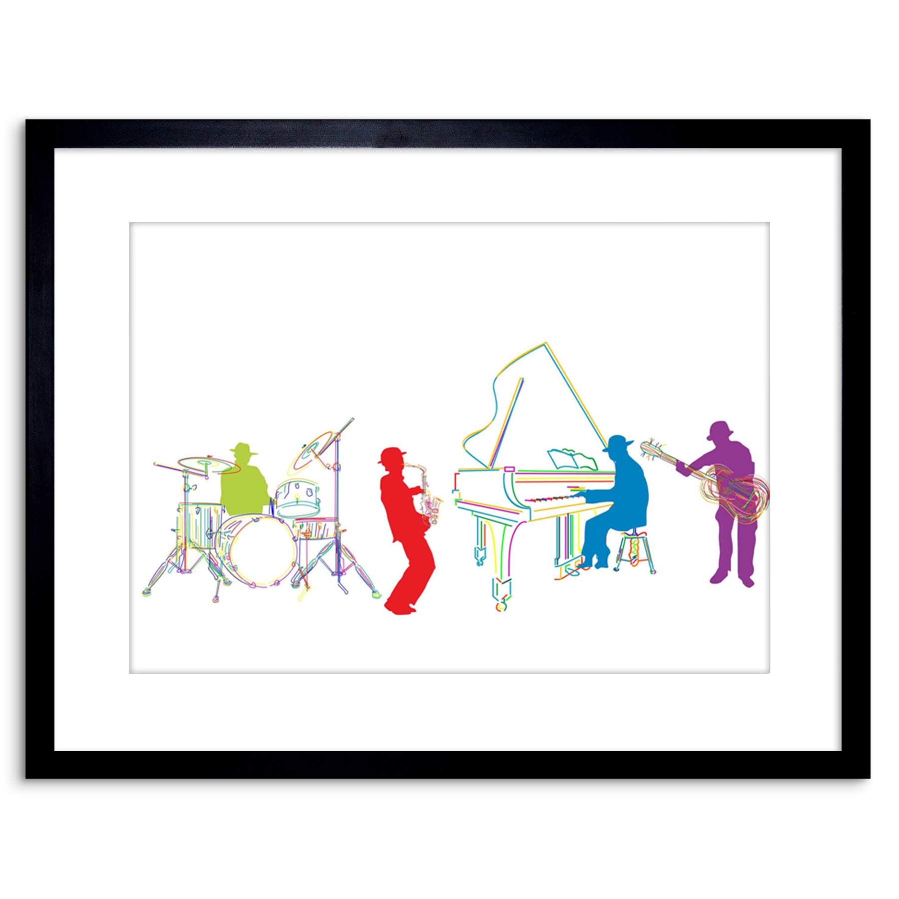 Wee Blue Coo Jazz Piano Blues Drums Saxaphone Music Home Framed Wall Art Print