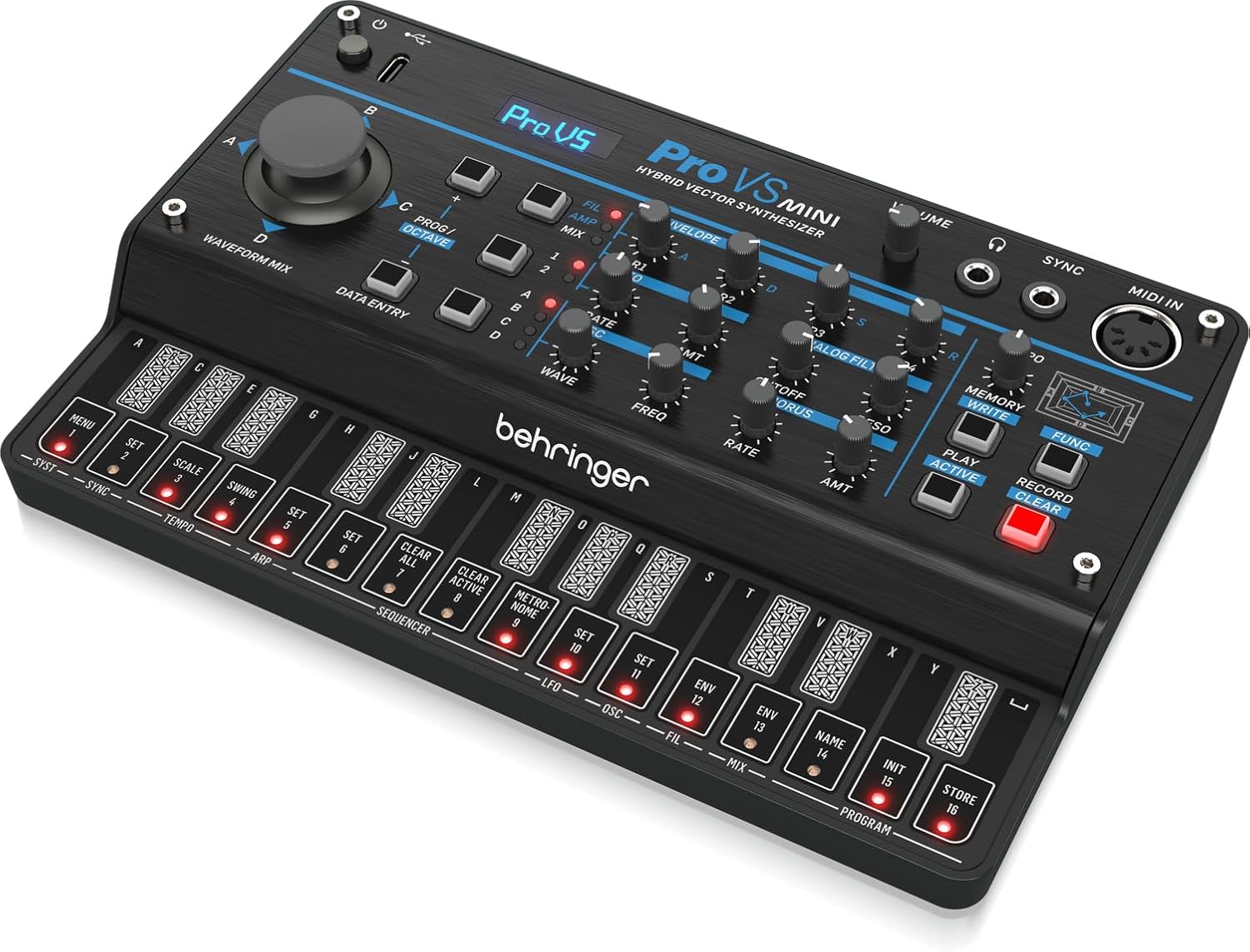 Behringer Pro VS Mini Synthesizer, rear view พร้อมพอร์ต