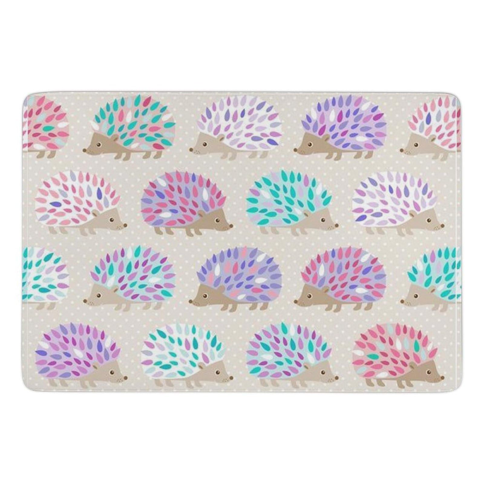 Tapis absorbant et doux motif hérisson à pois 150x100