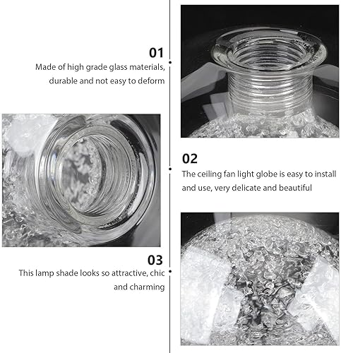 Miniatura 2 de Pantalla de cristal para lámparas colgantes, pantalla decorativa para lámpara de techo, lámpara colgante de batería, pantalla de cristal para
