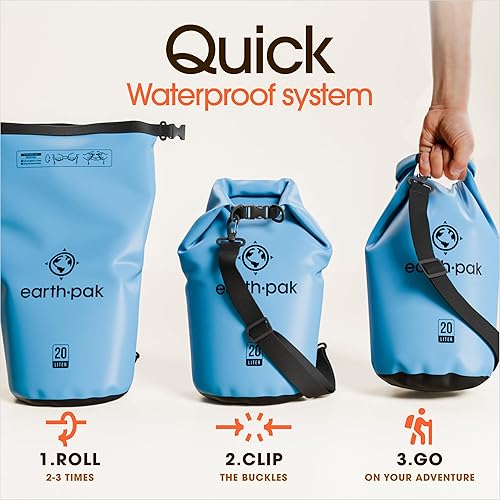 Miniatura 5 de Earth Pak - Bolsa seca impermeable, mochila enrollable mantiene el equipo seco para kayak con funda impermeable para teléfono