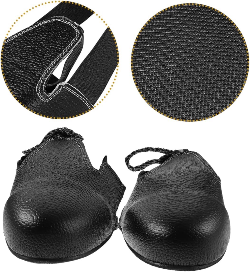 KICHOUSE 2 Pairs Safety Overshoes with Caps Non Slip Shoe Covers for Unisex for Construction Production Areas Foot Protection From Falling Objects
