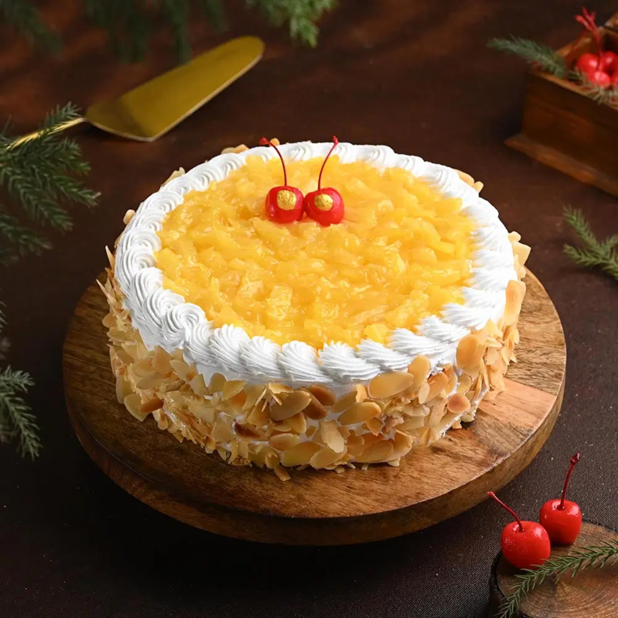 Bakingo 500g Delicious Silky Smooth Fresh Whipped Cream Cherrish Pineapple Cake For Birthday & Anniversary Cake, Valentine Day Cake, Mother's Day Cake, Father's Day Cake (Same Day Delivery)-image-30