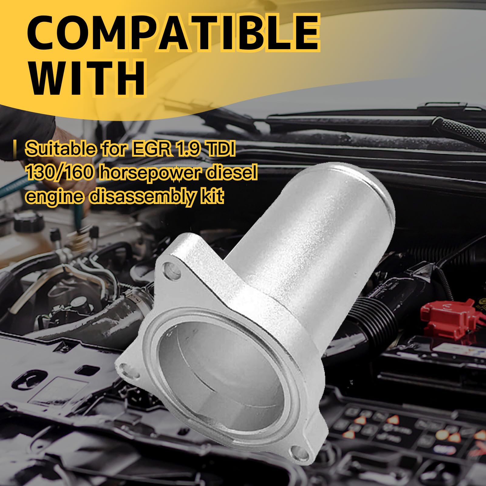 Kit anulare Egr 1.9 tdi 130/160 HP Diesel, soppressore Egr, tubo di sostituzione valvola egr, kit tubo di sostituzione valvola in alluminio applicabile ai veicoli diesel