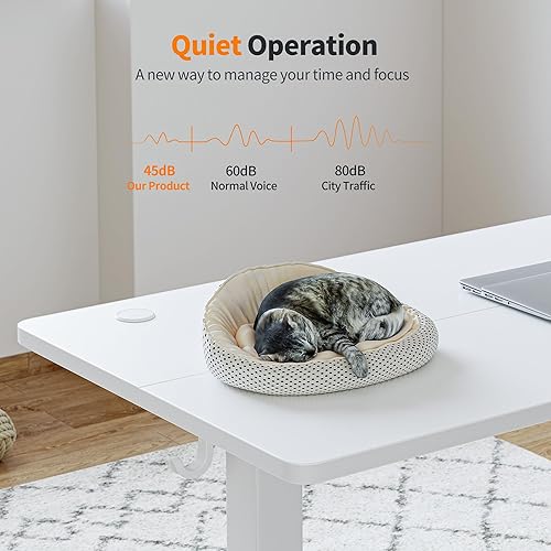 Miniatura 9 de BANTI Escritorio eléctrico de pie de altura ajustable, 48 x 24 pulgadas, escritorio de pie para sentarse, escritorio de oficina en casa, negro