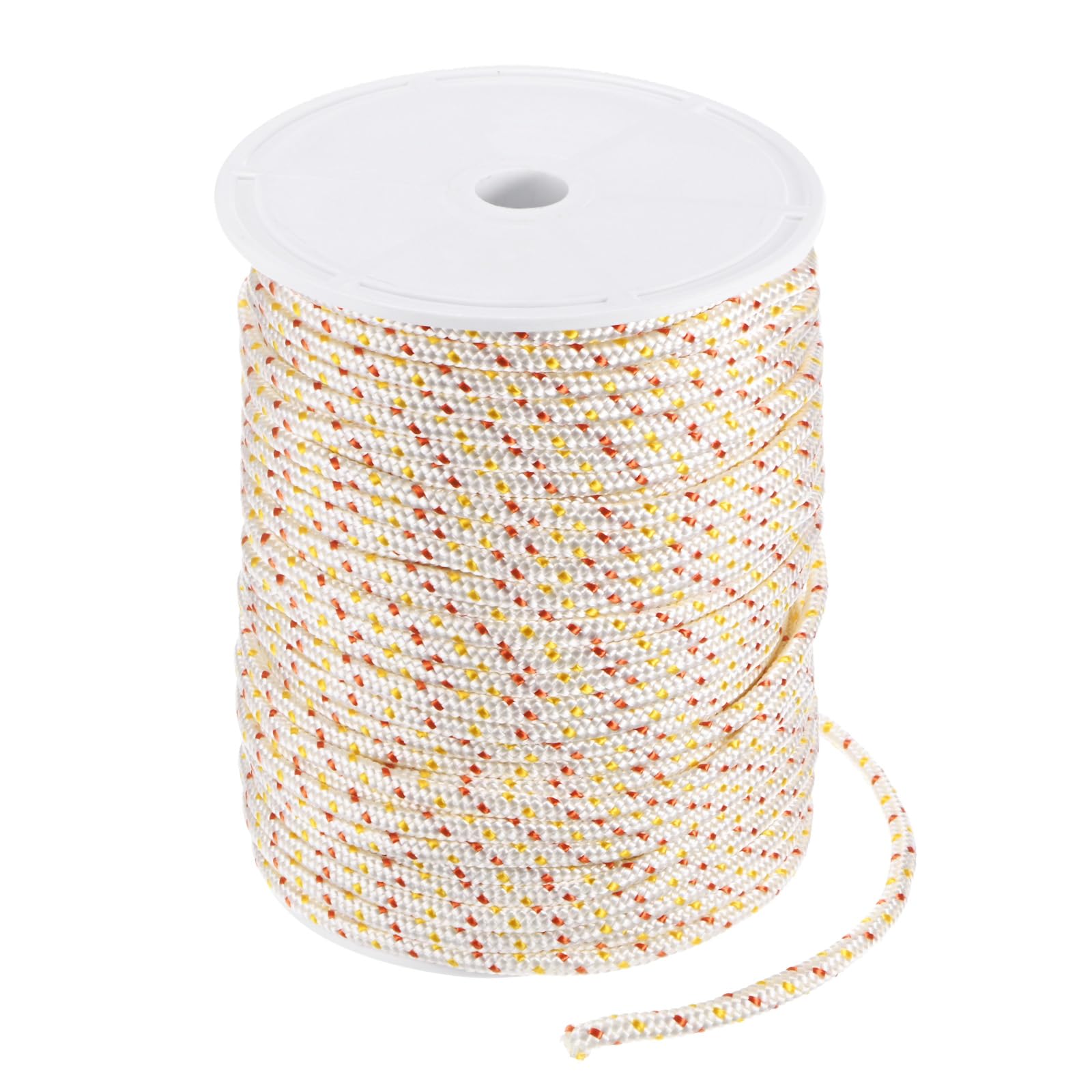 M METERXITY Cordon de Démarrage de Lanceur de Recul 5,5 mm 60m Corde de Traction en Nylon Corde de Traction en Nylon Corde de Traction pour Tondeuse/Tronçonneuse [Blanc Rouge Jaune]