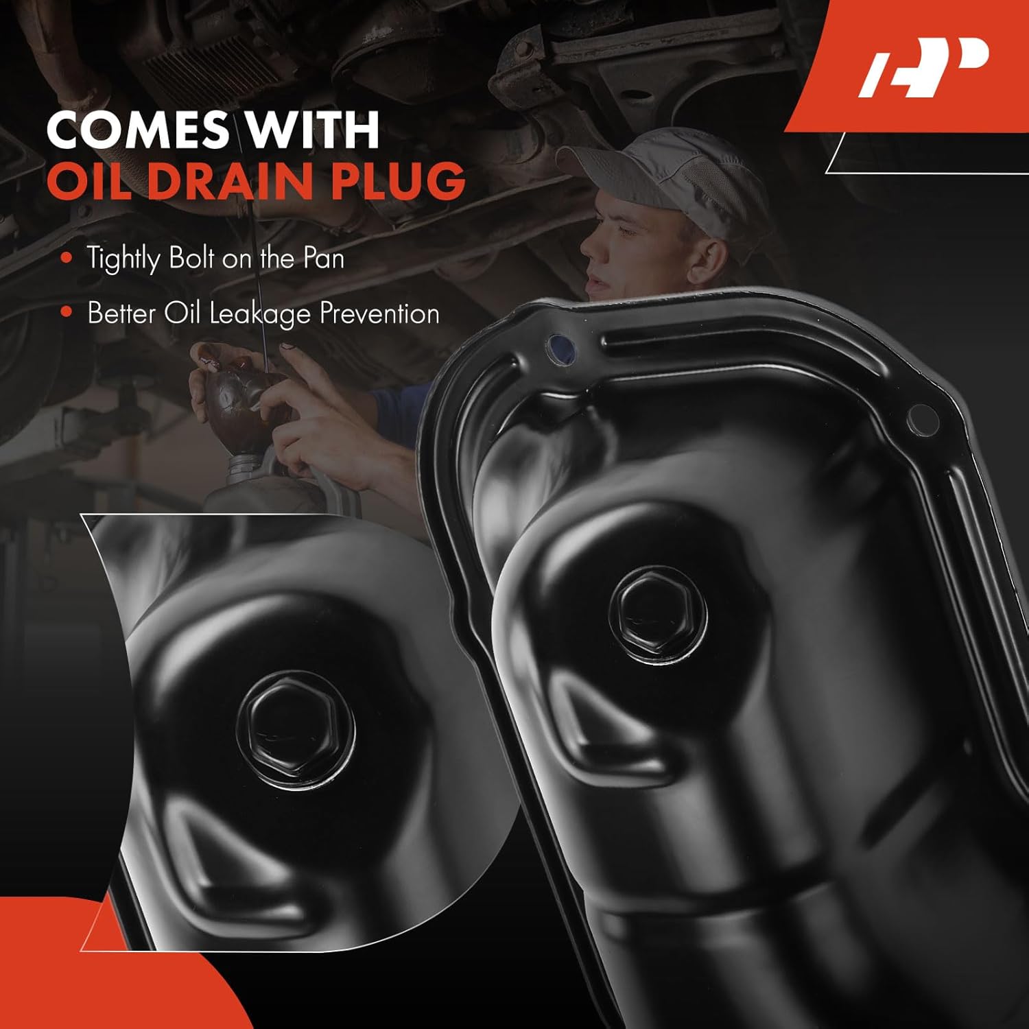 A-Premium Lower Engine Oil Pan Sump with Drain Plug & Gasket Compatible with Nissan Armada 2005-2015, Pathfinder 2008-2012, Titan 2004-2015 & Infiniti QX56 2004-2010, 5.6L