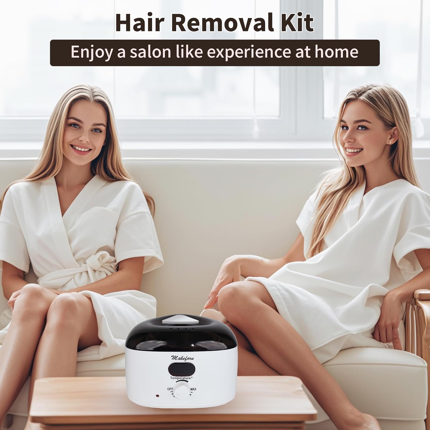 Brazilian Waxing Kit - Bikini & Full Body Hair Removal with Digital Warmer, 4 Scented Wax Beads & 27 Silicone Tools - Home Waxing for Women & Men, Face & Body Care (White) - Image 7