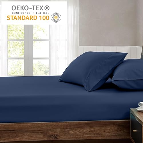 Miniatura 7 de FreshCulture Paquete de 2 sábanas bajeras individuales  Sábana bajera de calidad de hotel tamaño individual  Ultra suave y transpirable  Microfibra