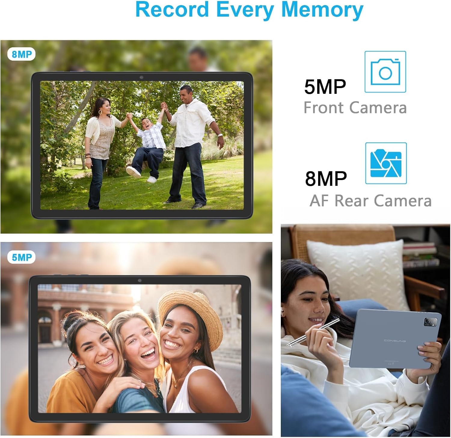 Android Tablet, 10 inch Android 13 Tablet,Octa-core 16GB RAM+256 GB/1TB Expandable, 1280x800 IPS HD Screen,9000mAh Battery, 5MP+8MP Camera,Bluetooth, WiFi6, BT5.0, GMS Certified 10 inch-blue image 6 of 9 B0DC9S5FMK
