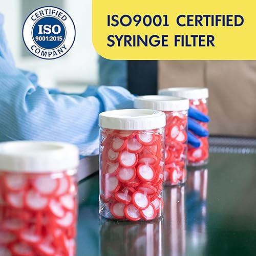 Miniatura 7 de 100 filtros de jeringa, filtración hidrofílica de PTFE, 0,45 um micrones, tamaño de poro, 0.984 in, diámetro de membrana, disco de membrana de PTFE