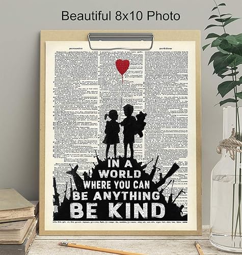 Miniatura 3 de Banksy Graffiti Wall Art - Upcycled Dictionary Art, Modern Home Decor, Urban Street Art 8x10 Poster Print - Unique Room Decorations for Office,
