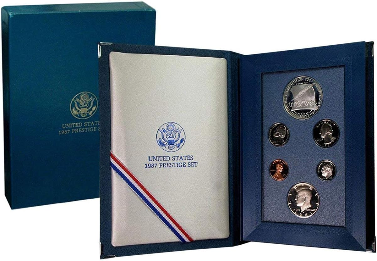 1987 Conjunto de prueba de prestigio de la Casa de la Moneda de EE. UU. Embalaje gubernamental original