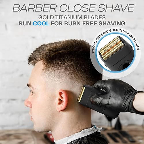 Miniatura 2 de HUMMINGBIRD MK17 DualPro - Afeitadora y recortadora de barba para hombres, cuchillas de titanio dorado, modo de afeitado turbo y control de par,