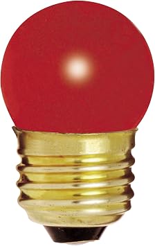 Satco S4511 120V 1/Card Medium Base 7.5-Watt S11 Incandescent Lamp, Ceramic Red