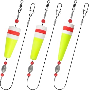 Fishing Floats Rigs Popping Corks Saltwater, 3pcs Weighted Fishing Bobbers Tackle Slip Float Rigs
