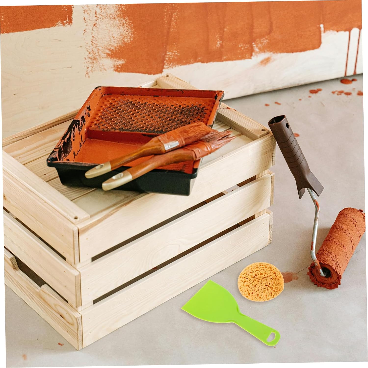LIFKOME 2pcs Wall Texture Sponge for Painting Ceiling Texture Repair Flexible Sponges with Scrapers for Decor Texturing Projects