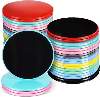 Lemecima 20 Pack Dual-Sided Core Sliders - Exercise Gliders for HIIT, Group Fitness Classes, Carpet & Hardwood Floors
