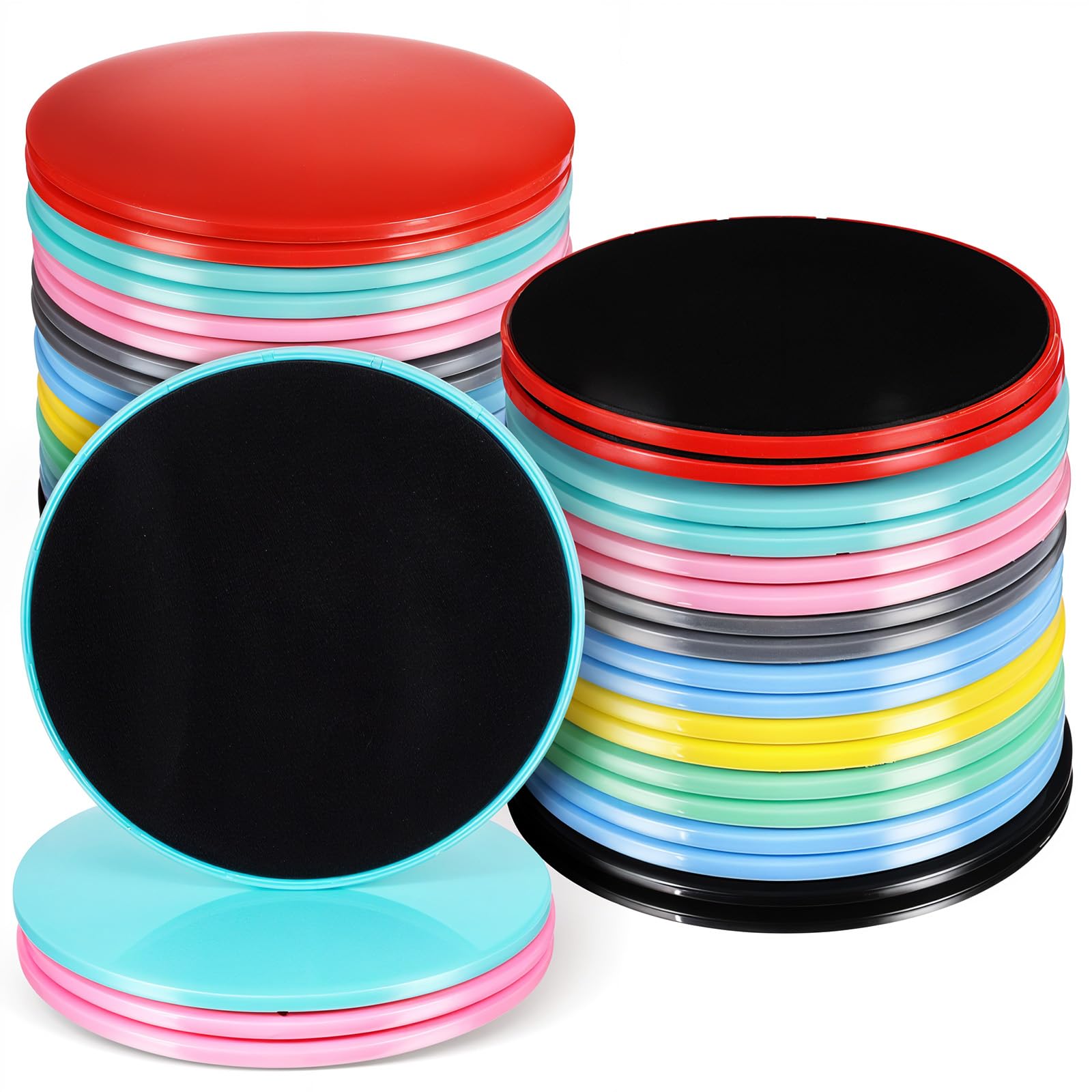 20 Stück Core Sliders Bulk Exercise Glider Discs Geschenke für Gruppentraining, Kurse, Fitness, Slider, Workout, doppelseitige AB-Pads für HIIT Gym Teppich Hartholzboden
