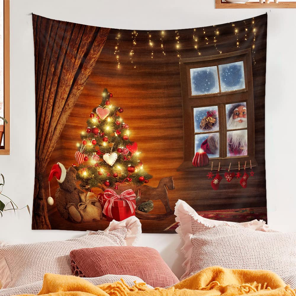 Tapiz Navideño Decorativo 150x130 Cm - Para Pared, Chimenea O Árbol De Navidad, Tela De Poliéster, Diseños Festivos