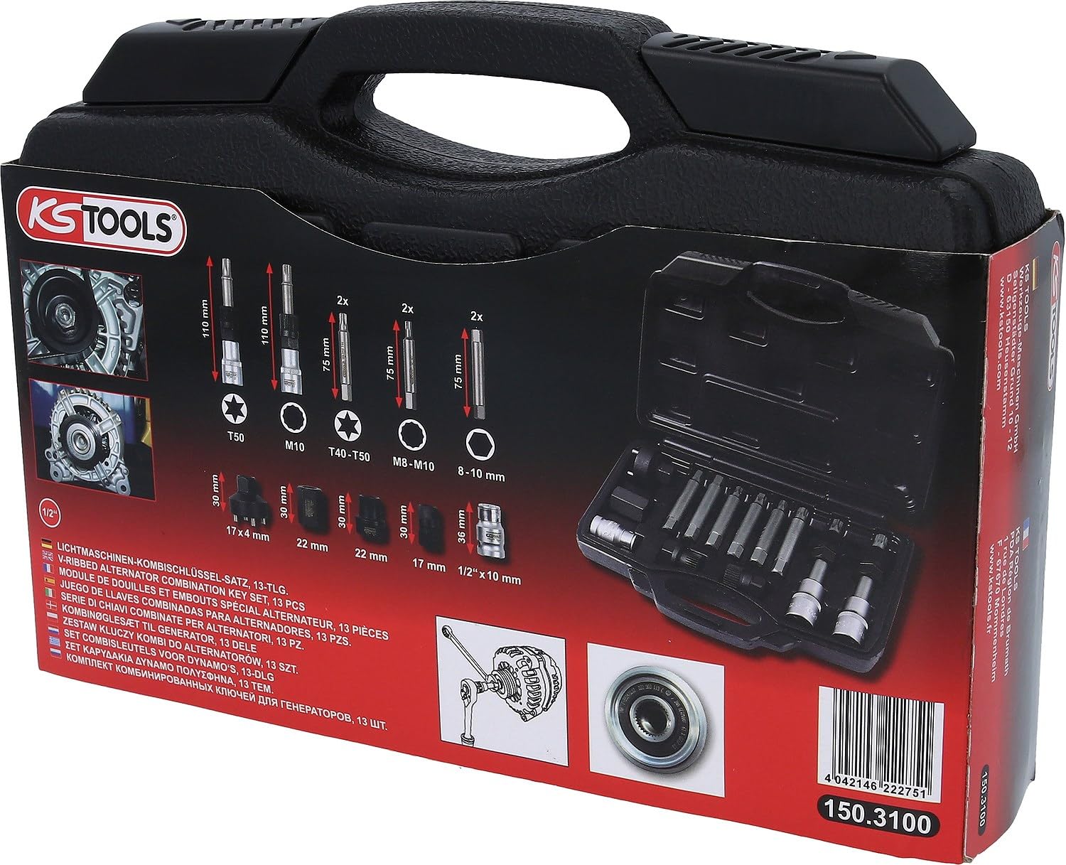 KS Tools Zestaw kluczy KOMBI do alternatorów 13 szt
