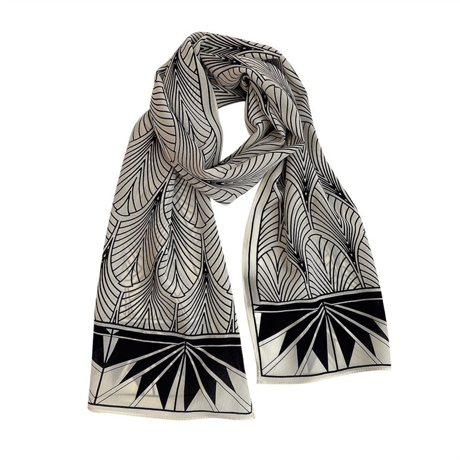 LUCBEI scialle Primavera e Autunno Versatile Sciarpa di Seta Lunga Scialle Delle Donne Sciarpe Grigie Squisita Sciarpa di S