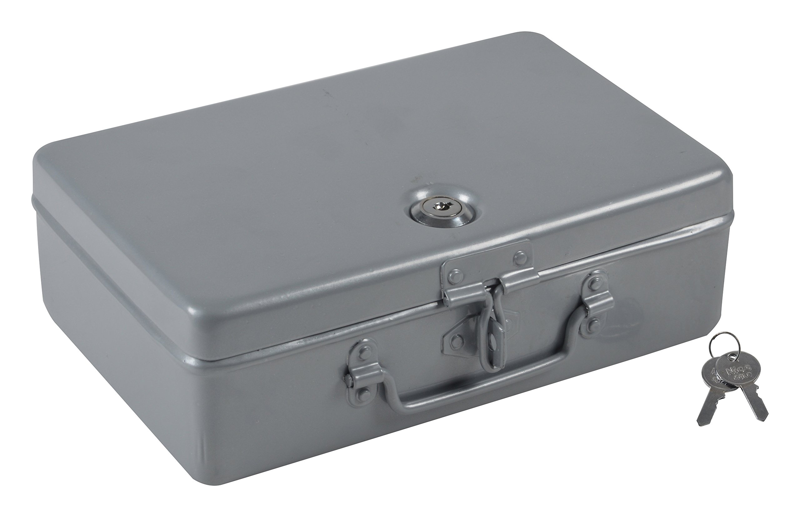 JAYCOAluminium Cash/Jewellery Storage/Locker Box (25 cm x 17 cm x 8 cm, Silver)