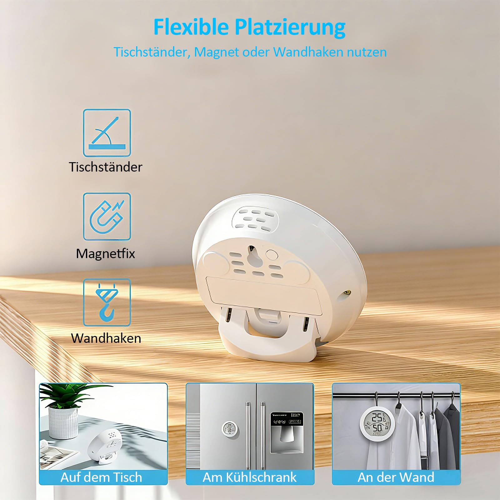 SECRUI Digitales Thermometer-hygrometer Innen 3-Stück, Temperatur & Luftfeuchtigkeitsmesser, Temperaturmessgerät & Luftfeuchtigkeit Messgerät Innenthermometer Raumthermometer für Haus/Wohnung Zimmer