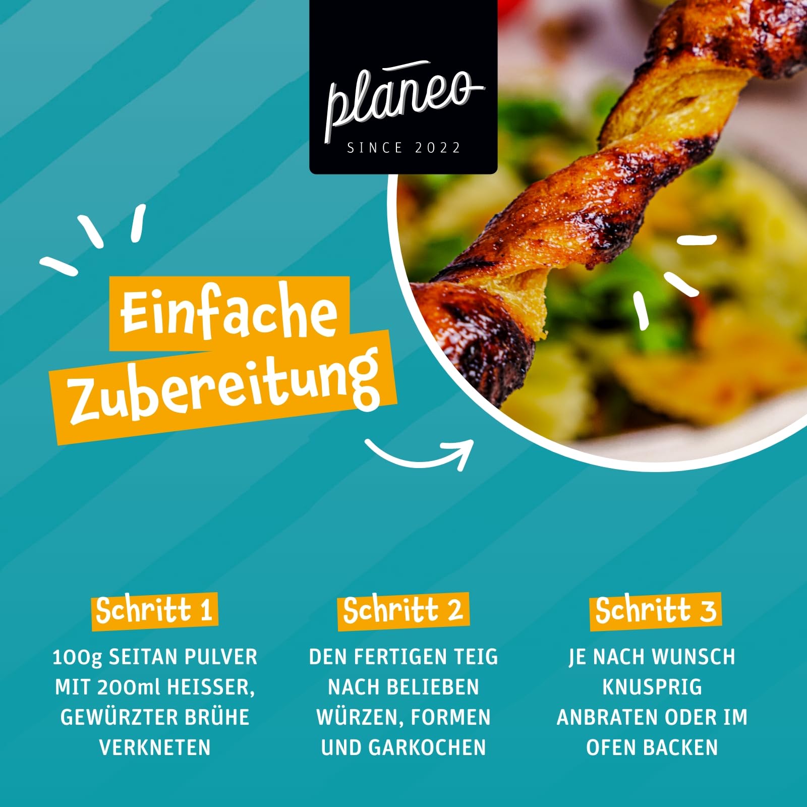 Planeo Seitan Classic 5kg - veganer Fleischersatz, proteinreich, produziert in Deutschland, vielseitig verwendbar, Weizengluten