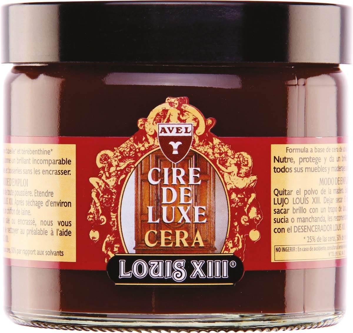Louis XIII Cera de Lujo para Madera 500 ml – Pasta con Cera de Abeja y Carnauba | Nutre, Protege y Abrillanta | Acabado Satinado Profesional | Incoloro (02)