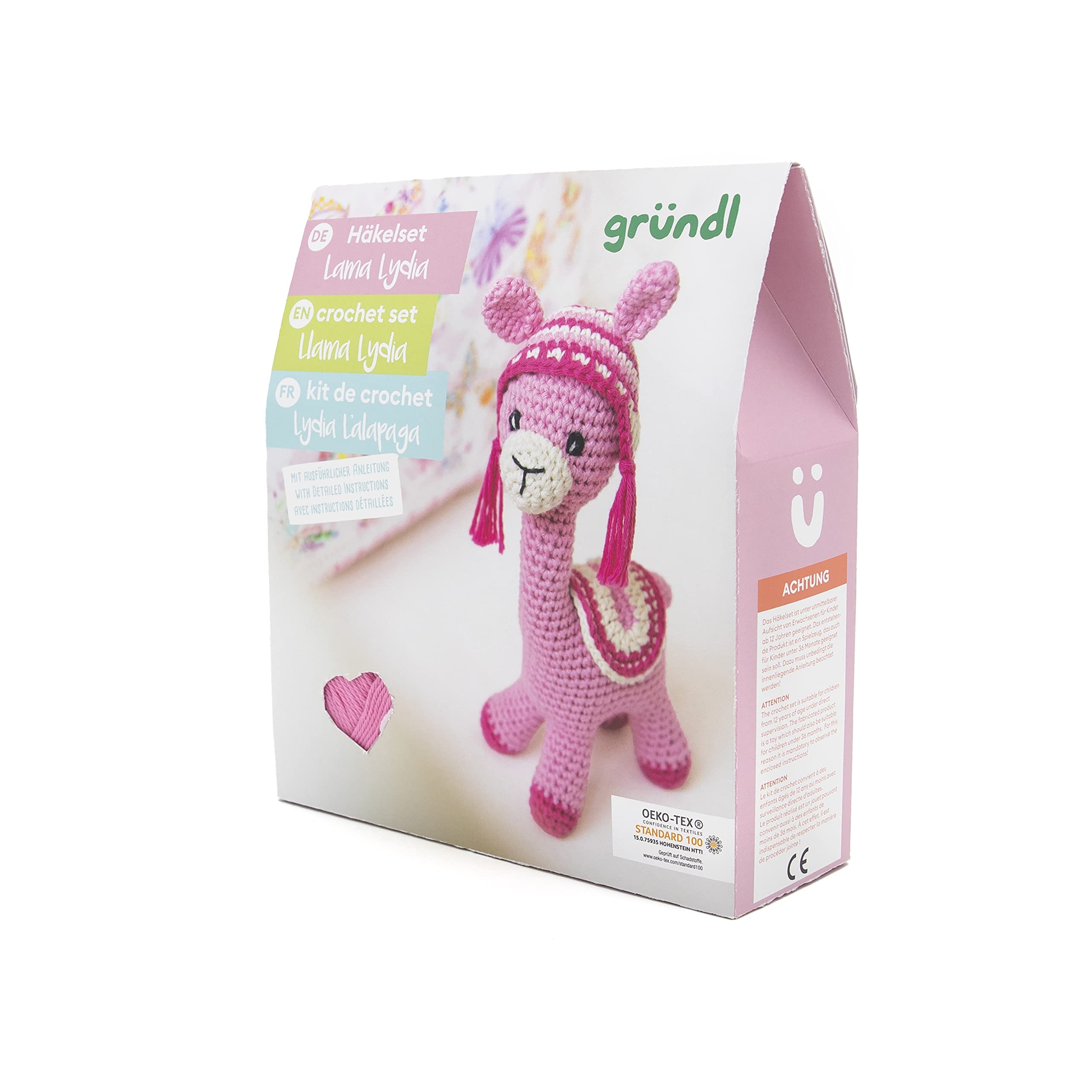 Set de crochet Gründl Lama Lydia 18cm créatif avec 6 pièces