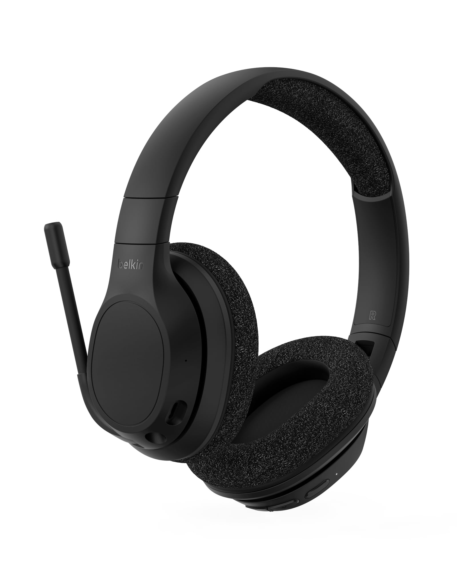 Belkin SoundForm Adapt Casque Audio sans Fil Circum-Aural avec Micro - Noir | Bluetooth 5.2, Micro Orientable Intégré, Connexion Multipoint, ENC, Autonomie de 65h, Recharge rapide