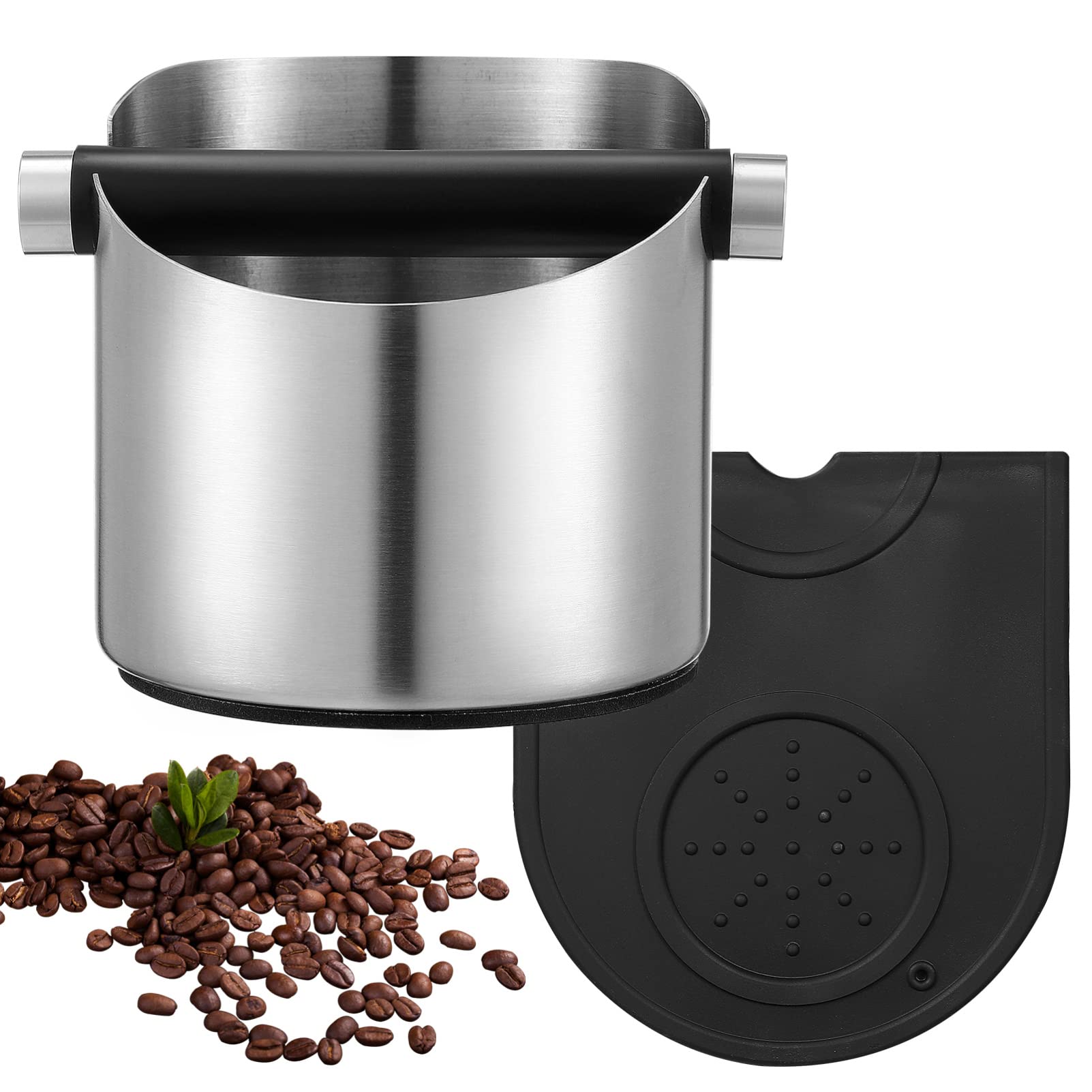 Alipis Contenedor para Café Expreso de Acero Inoxidable con Barra Removible y Base Antideslizante Adecuado para Bares y Cafés