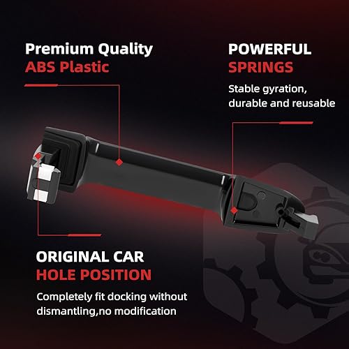 Miniatura 7 de cciyu Manija de puerta Exterior Delantera Trasera Lado del Conductor Reemplazo para 2006-2010 para Hyundai Sonata Negro