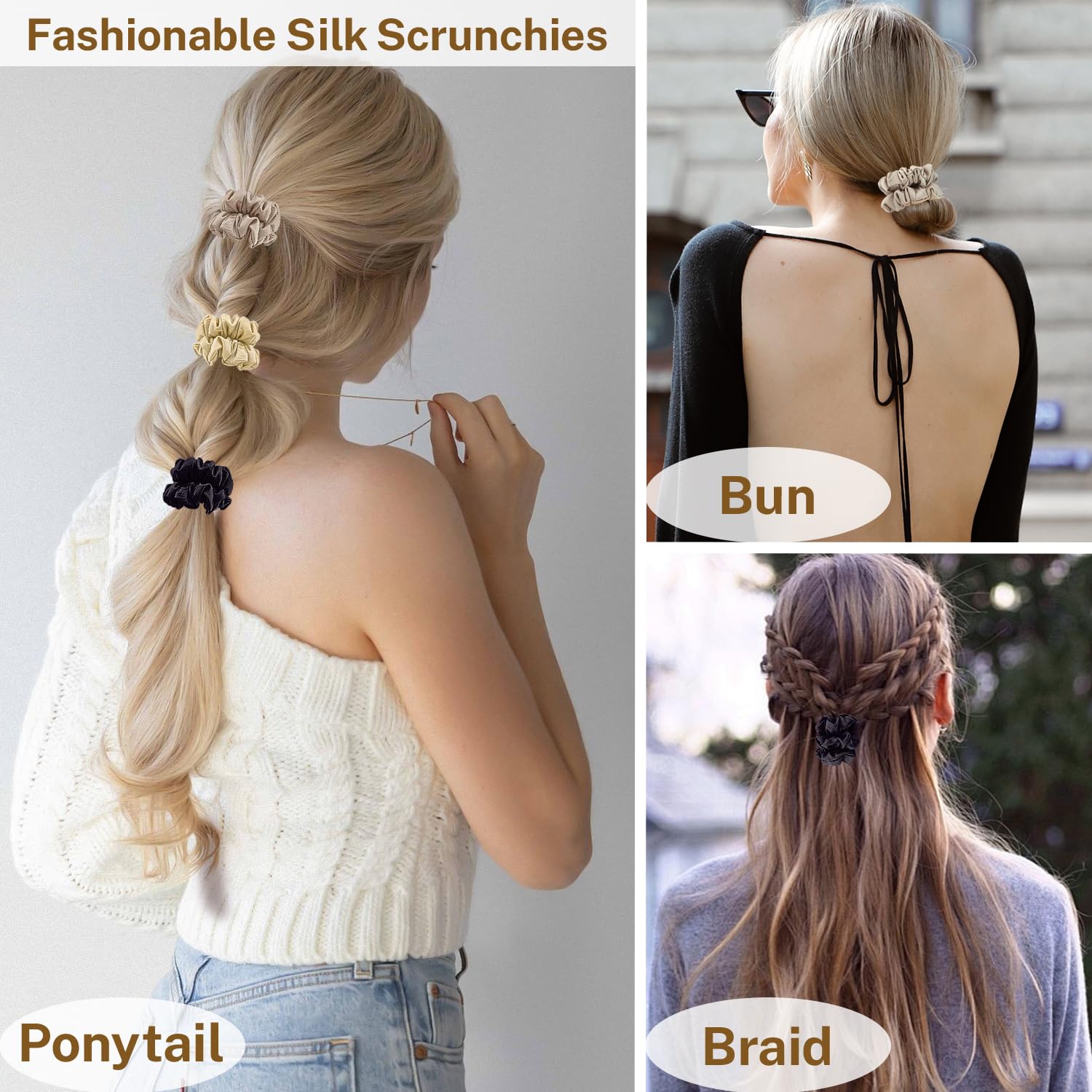 4Pcs Silk Scrunchies - Image 2