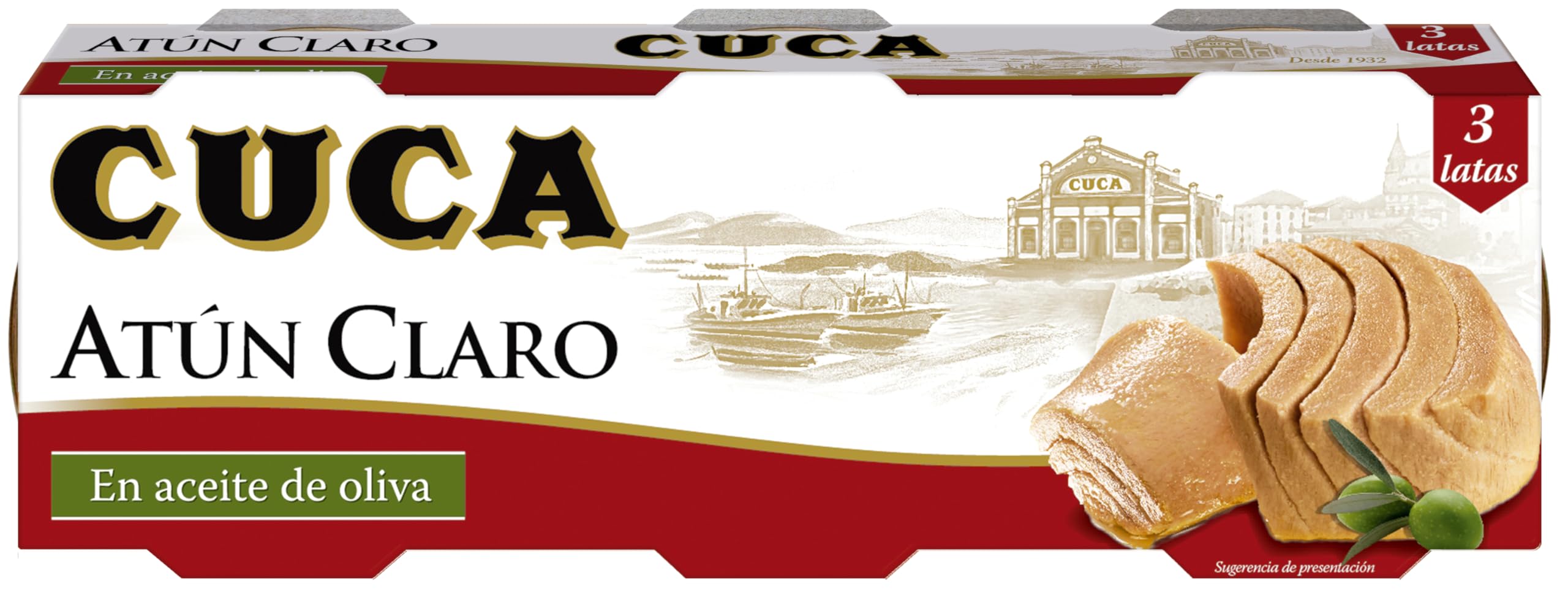 Cuca Atún claro en aceite de oliva, pack de 4 estuches de 3 latas de 65gr