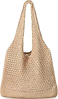WantGor Crochet Beach Mesh Tote Bag for Women - Durable Foldable Shoulder Shopping Handbag, Travel Hobo Tote