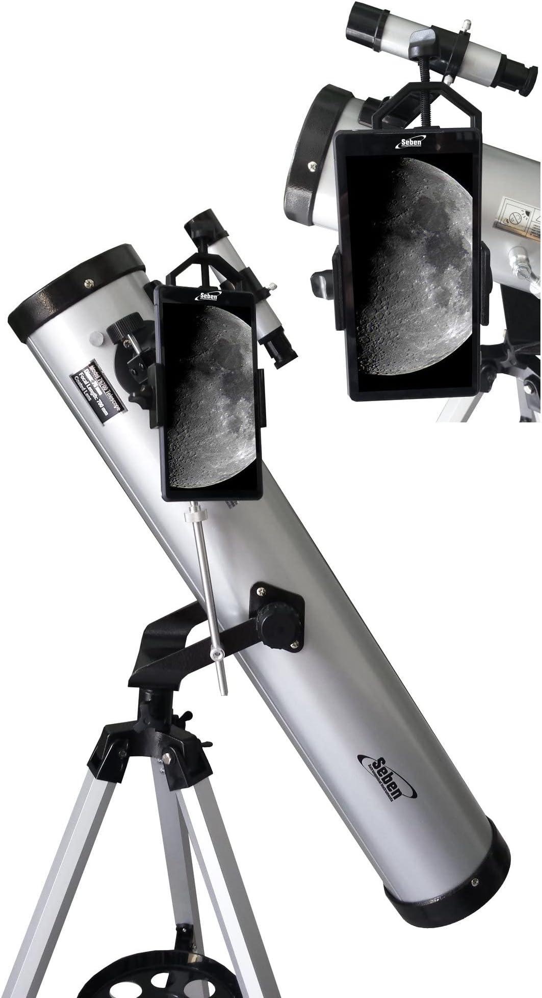 Seben 76-700 Reflector Telescope + Smartphone Camera Adapter Holder Mount DKA5