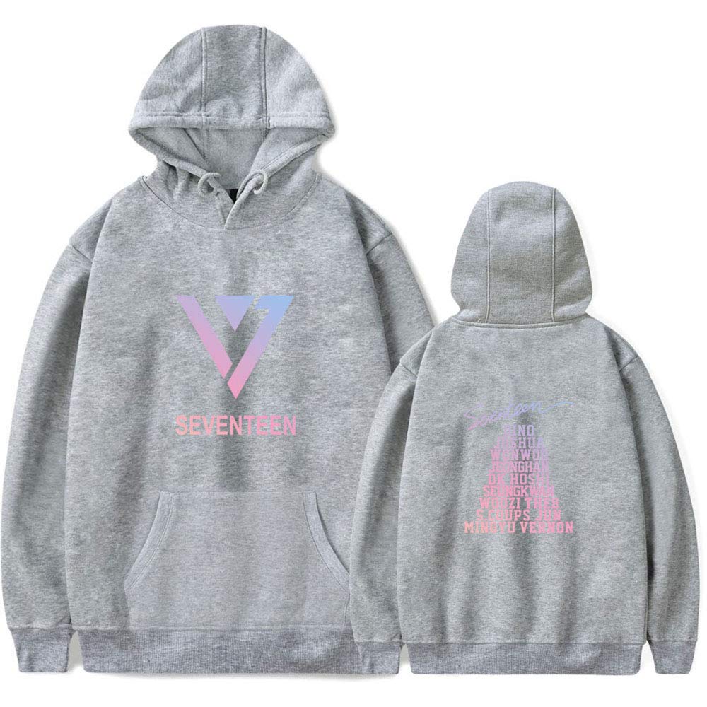 Maisley 2019 Unisex SEVENTEEN Hoodies S.COUPS JEONGHAN JOSHUA JUN HOSHI WONWOO WOOZI DK MINGYU THE8 SEUNGKWAN VERNON DINO Her Sweatshirt Sweaters Grey
