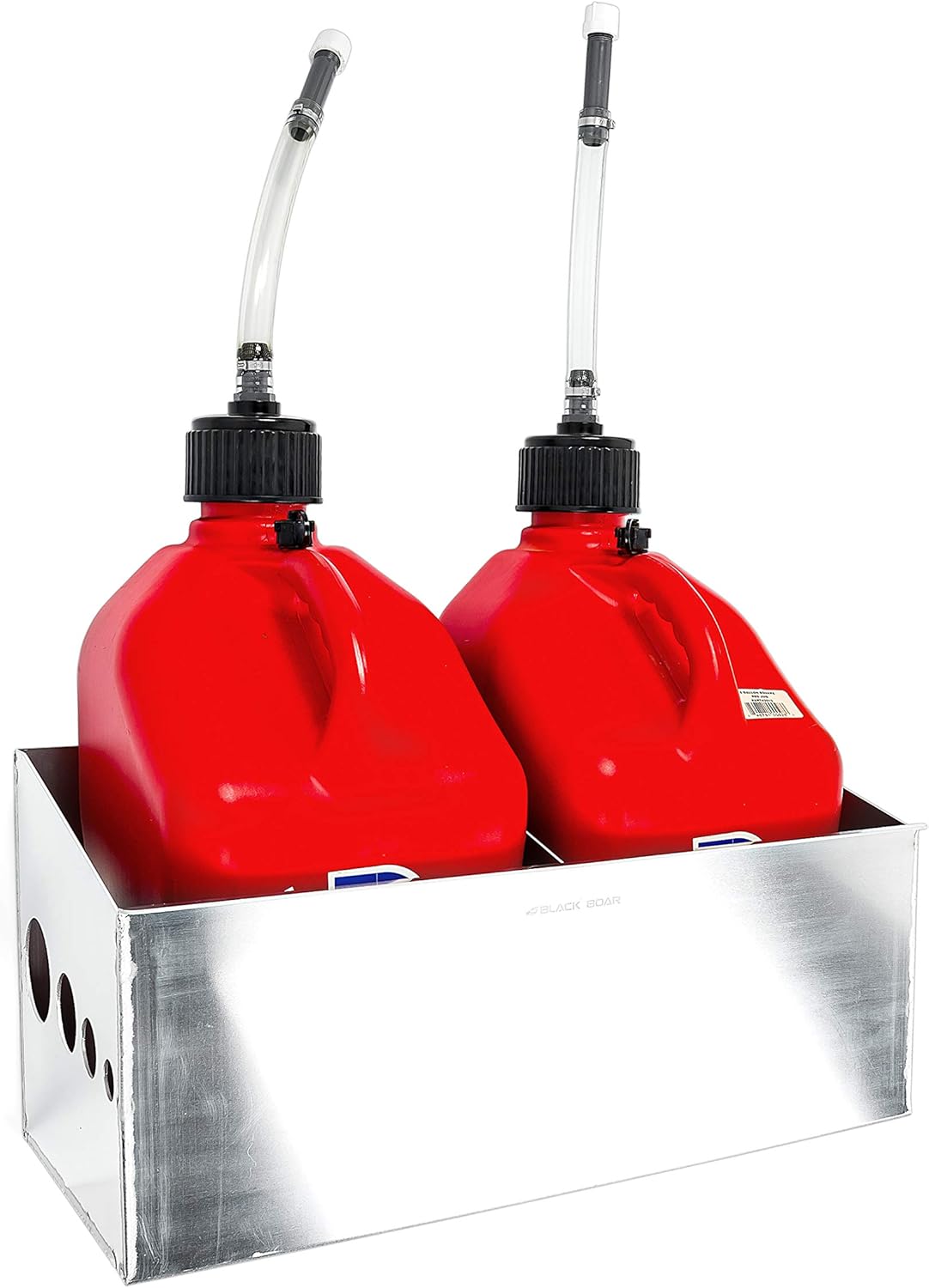 Black Boar Aluminum Double Jug Storage ­Container for Enclosed Trailer | Securely Holds (2) Fuel canisters While in Transit | Durable Construction | Easy to Install (66104)