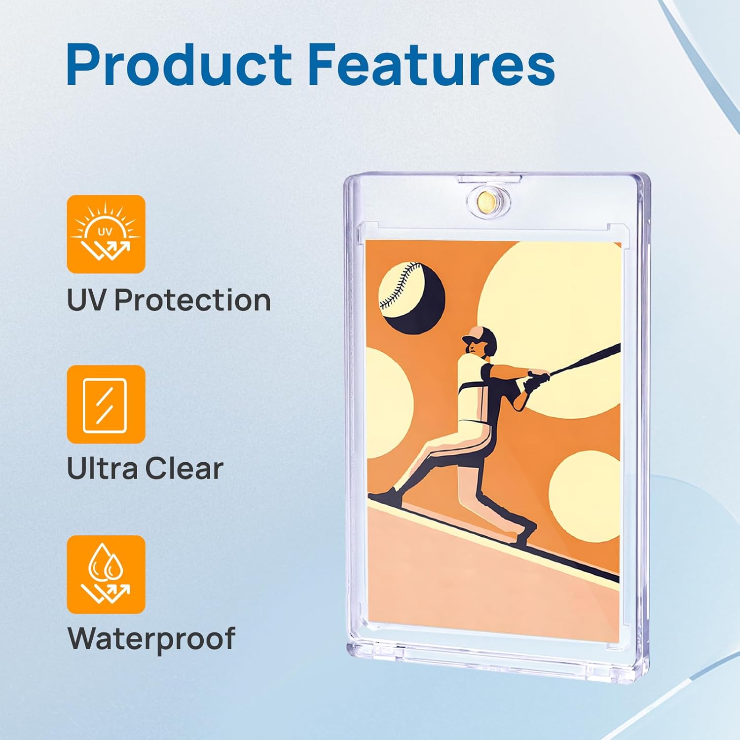WISYOK 8 Pcs Magnetic Card Holder, 35pt Ultra Pro One Touch Card Holder, UV Card Protectors Hard Plastic for Sports Cards, Magnet Case, Trading Card Display