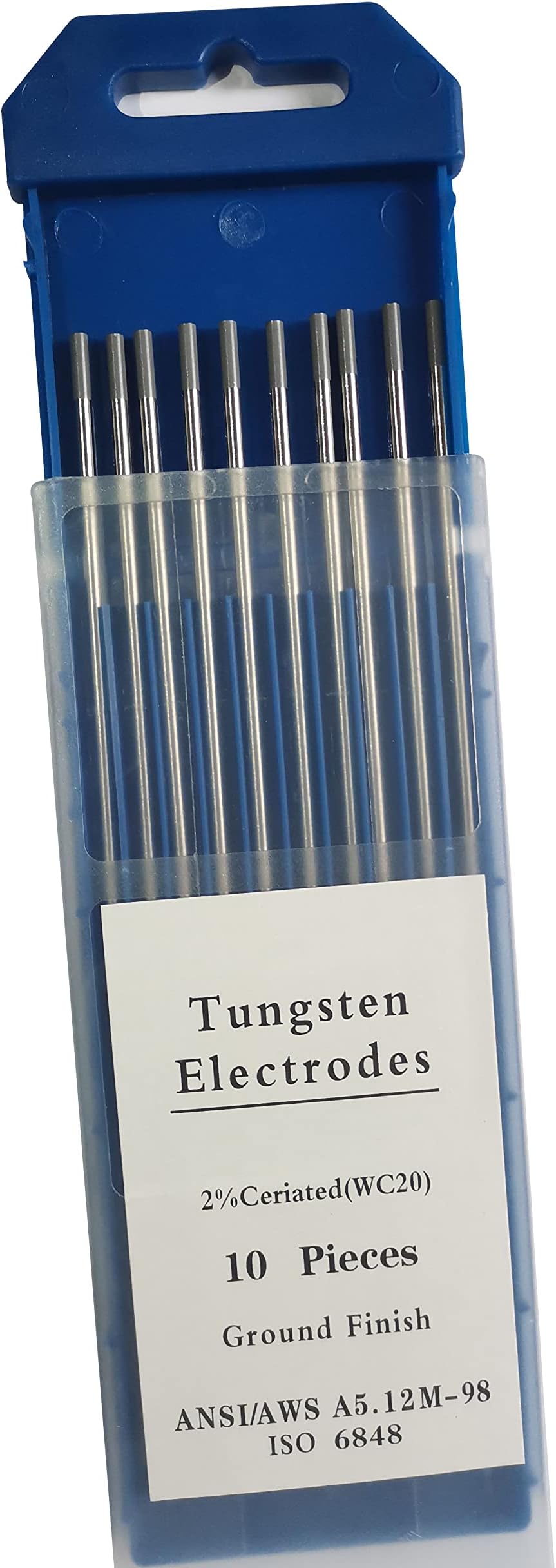 TIG Welding Tungsten Electrodes Diam.3/32 inch, with 2% Cerium, WC20(Gray) Cerium Tungsten Welding Rods, 2.4mm x150mm 10pcs Pack.