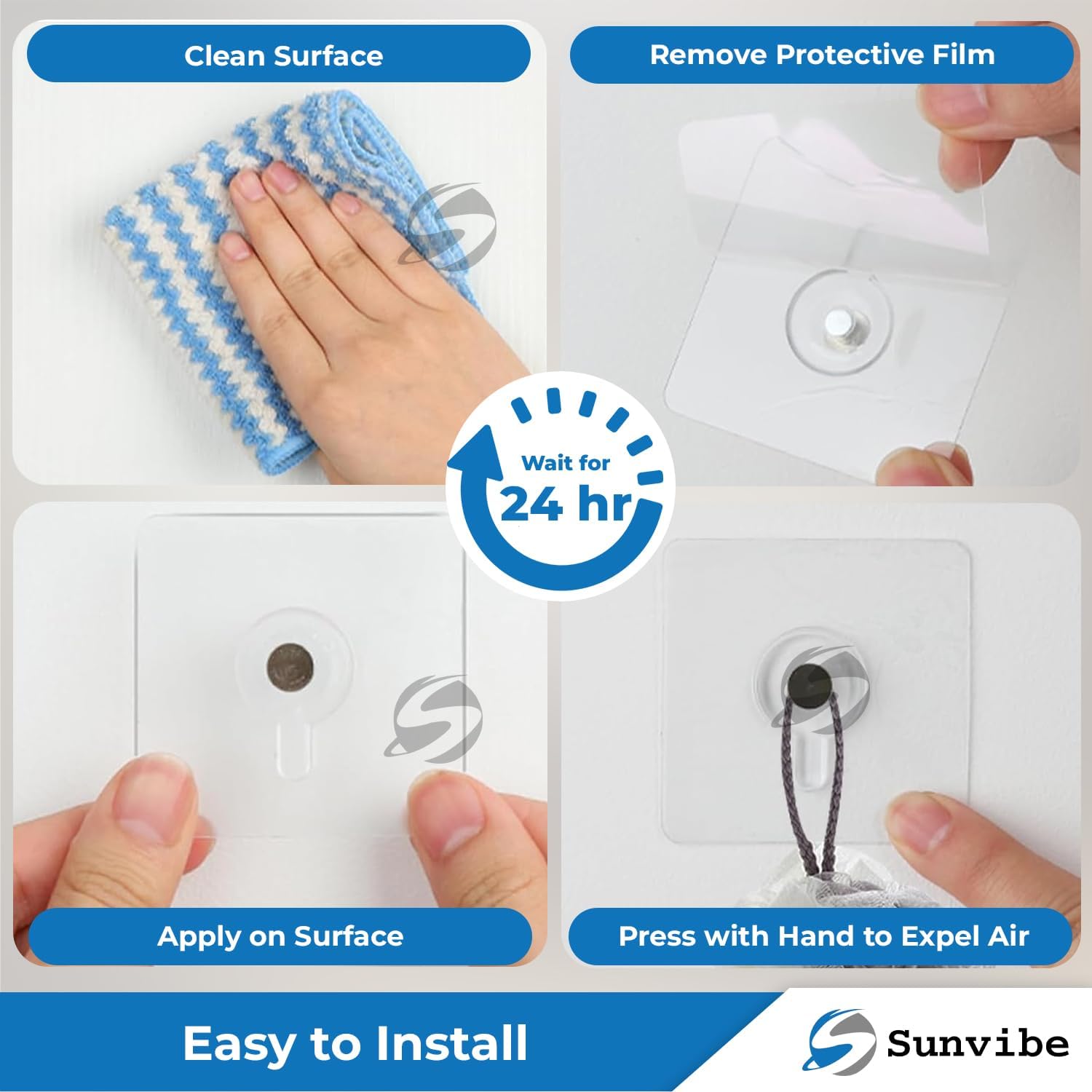 10 Pcs Self Adhesive Nail Heavy Duty Sticky Hooks for Hanging Frames, Home and Bathroom Utilities