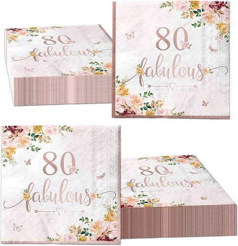 Miniatura 7 de 40 servilletas de papel falulous de 90 piezas, suministros de fiesta de oro rosa, servilletas temáticas florales de oro rosa para mujeres 90