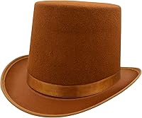 Vista 17 de Nicky Bigs Novelties Sombrero alto de fieltro para adultos, sombreros formales de fiesta de showman, accesorio novedoso para disfraz de Halloween