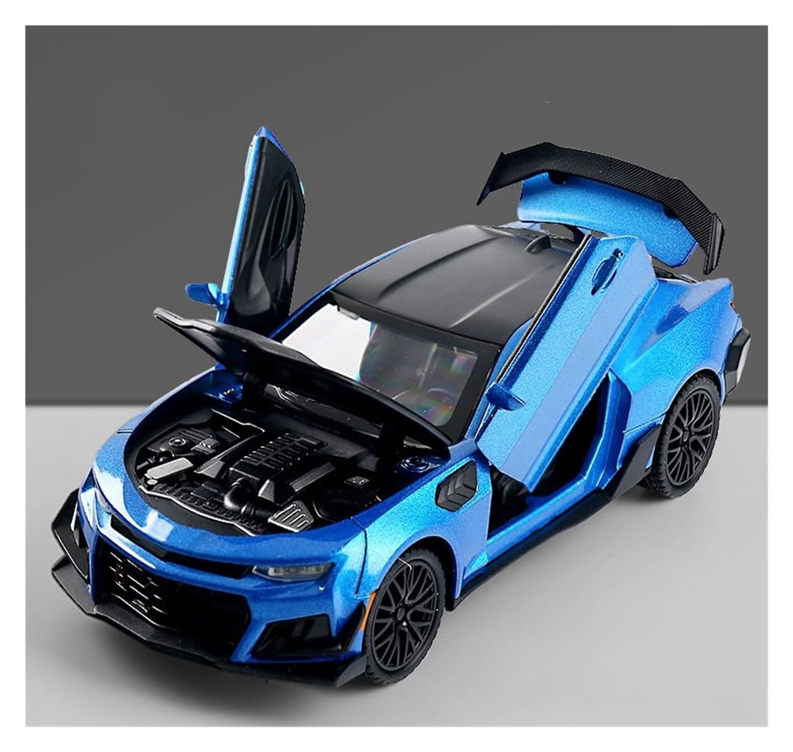 MOCALUX Scale Die-Cast Model Car 1:32 For Bumblebee For Camaro Alloy Metal Diecast Model Car Collections(Blue)