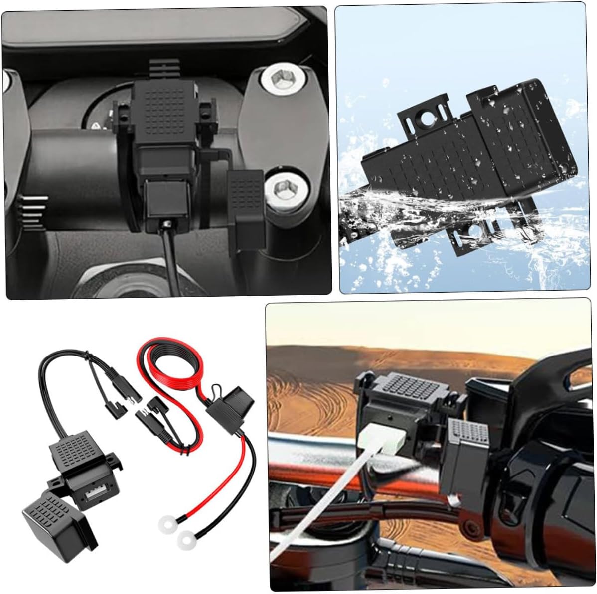 PRETYZOOM 1 Set USB Charger Motorcycle USB Adapter SAE to USB Adapter Motorcycle Parts SAE Cable Motorcycle USB Port Plastic