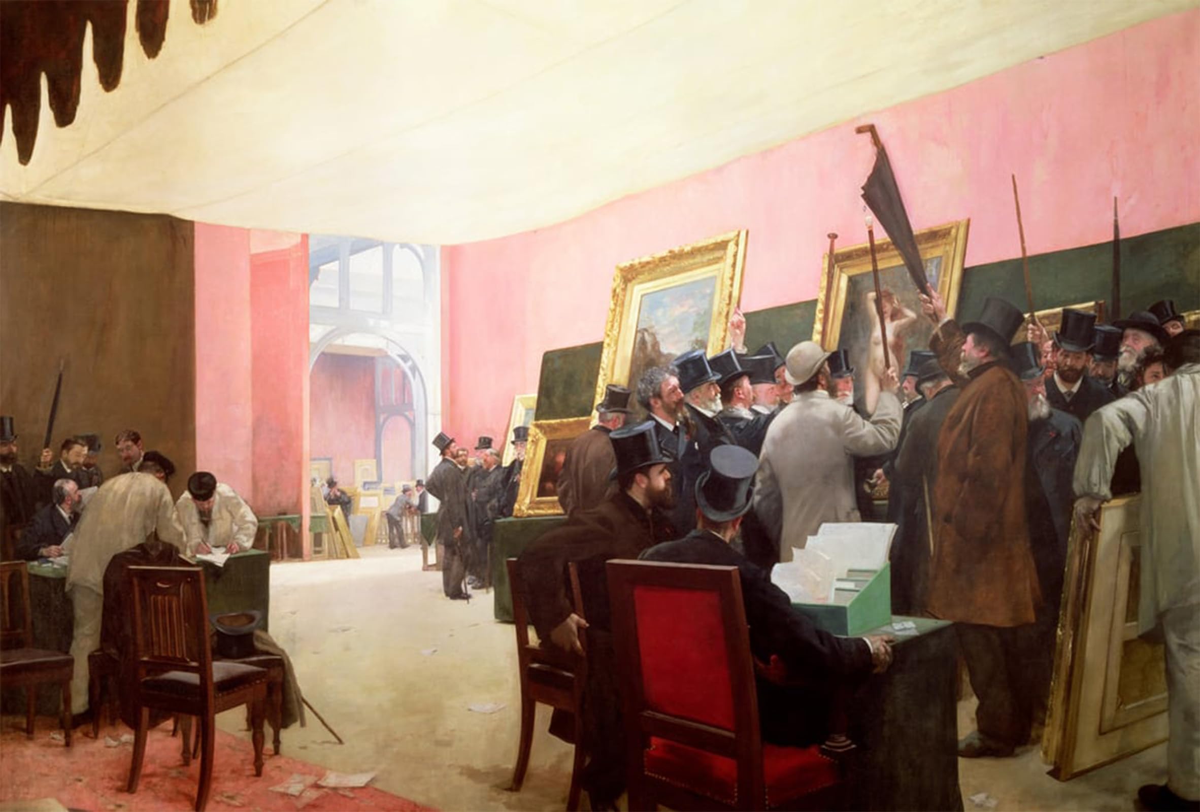 SERENDIPITP Vintage Picture Print on Canvas Wall Art Poster a Meeting of the Judges by Henri Gervex Artwork Print Poster for Wall Decor 60x90cm